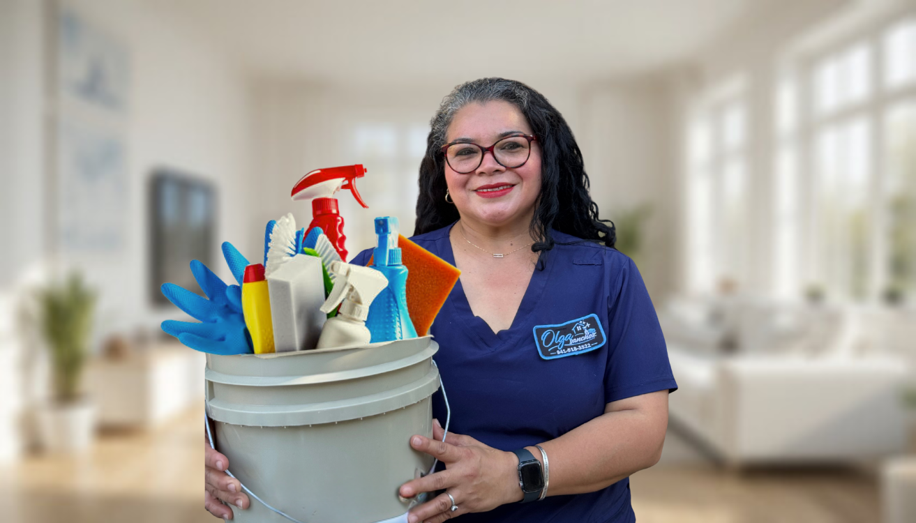 Olga Sanchez in a bright Sarasota home